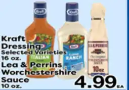 Superior Grocers Kraft Dressing 16 oz., Lea & Perrins Worcestershire Sauce 10 oz offer