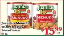 Superior Grocers Juanita's Menudo or Hot & Spicy offer