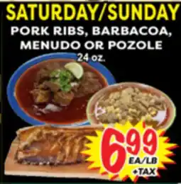 Superior Grocers PORK RIBS, BARBACOA, MENUDO OR POZOLE offer