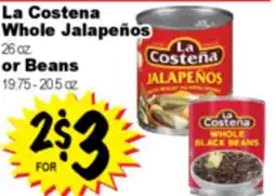 Superior Grocers La Costena Whole Jalapeños 26 oz. or Beans 19.75 - 20.5 oz offer