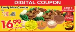 Superior Grocers Family Meal Carnitas offer