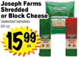 Superior Grocers Joseph Farms Shredded or Block Cheese offer