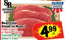 Superior Grocers Beef Clod Steak or Roast offer