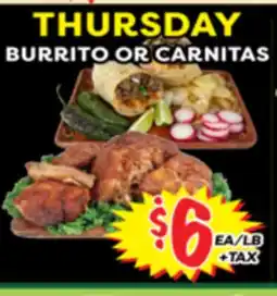 Superior Grocers BURRITO OR CARNITAS offer