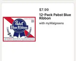 Walgreens 12-Pack Pabst Blue Ribbon offer
