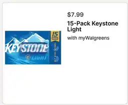 Walgreens 15-Pack Keystone Light offer