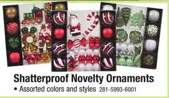 Menards Shatterproof Novelty Ornaments offer