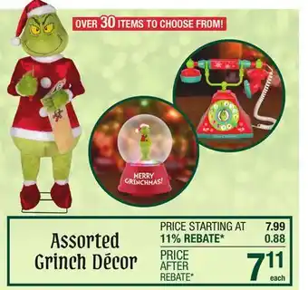 Menards Assorted Grinch Décor offer
