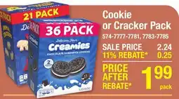 Menards Cookie or Cracker Pack offer