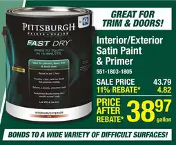 Menards Interior/Exterior Satin Paint & Primer offer