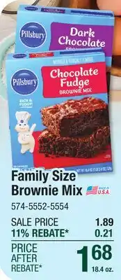 Menards Family Size Brownie Mix offer