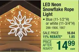 Menards LED Neon Snowflake Rope Light offer