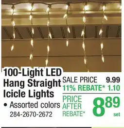 Menards 100-Light LED Hang Straight Icicle Lights offer