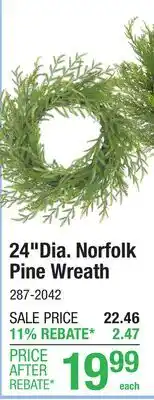Menards 24Dia. Norfolk Pine Wreath offer