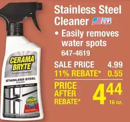 Menards Stainless Steel Cleaner offer