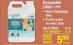 Menards Scoopable Litter offer