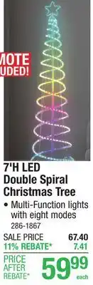 Menards 7'H LED Double Spiral Christmas Tree offer