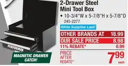 Menards 2-Drawer Steel Mini Tool Box offer