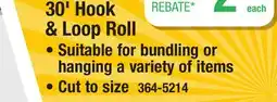 Menards 30' Hook & Loop Roll offer