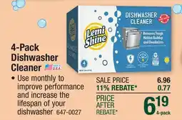 Menards 4-Pack Dishwasher Cleaner offer