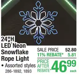Menards 24H LED Neon Snowflake Rope Light offer