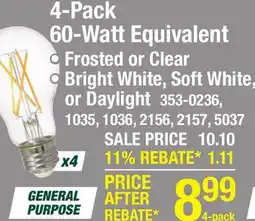 Menards 4-Pack 6060-Watt Equivalent offer