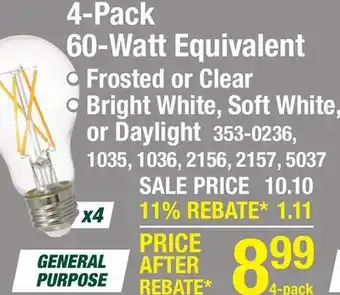 Menards 4-Pack 6060-Watt Equivalent offer