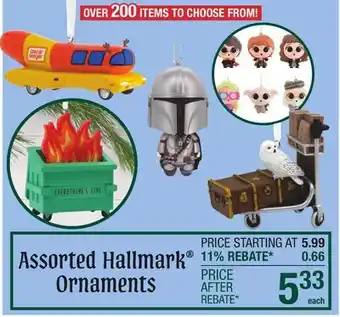 Menards Assorted Hallmark Ornaments offer