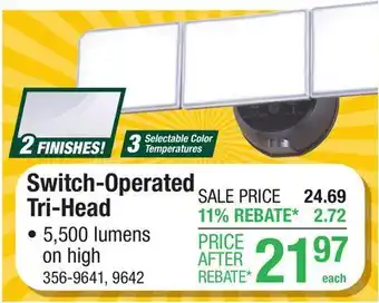 Menards Switch-Operated Tri-Head offer