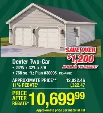 Menards Dexter Two-Car offer