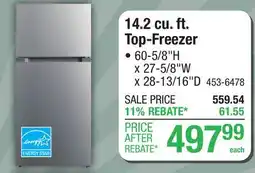 Menards Criterion 14.2 cu. ft. Top-Freezer offer
