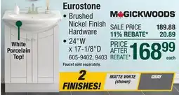 Menards Eurostone Vanities with Tops offer