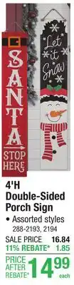 Menards 4'H Double-Sided Porch Sign offer