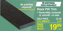 Menards Black PVC Trim 1 x 4 x 8'EXTERIOR USE offer
