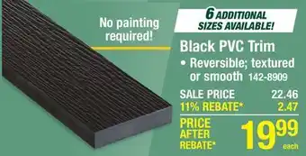 Menards Black PVC Trim 1 x 4 x 8'EXTERIOR USE offer