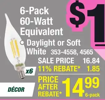 Menards 6-Pack 60-Watt Equivalent offer