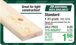 Menards 1 x 4 x 8' PINE Standard offer