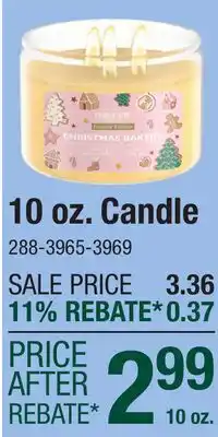 Menards 10 oz. Candle offer