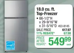 Menards 18.0 cu. ft. Top-Freezer offer