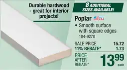 Menards Poplar offer