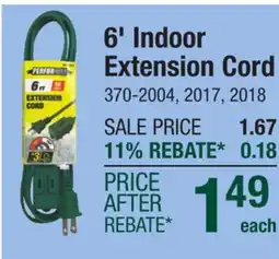 Menards 6' Indoor Extension Cord offer
