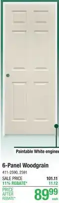 Menards 6-Panel Woodgrain 30W x 80H READY-TO-INSTALL PREHUNG DOORS offer
