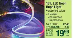 Menards 18'L LED Neon Rope Light offer