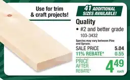 Menards 1x 4 x 8' Quality PINE offer