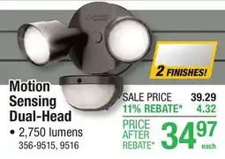 Menards Lithonia Lighting Motion Sensing Dual-Head SECURITY LIGHTS offer