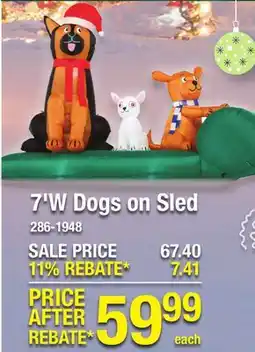 Menards 7'W Dogs on Sled LED INFLATABLES offer