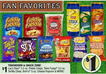 Touchdown In Snack Zone! Lay's Stax Potato Crisps Takis Fuego Tortilla Chips Brim's Cheese Popcorn & More!