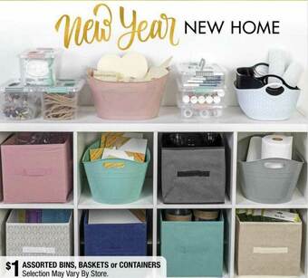 Dollar Tree Assorted Bins Baskets Or Containers offer