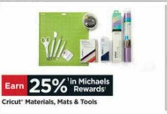 Michaels Cricut Materials Mats & Tools offer