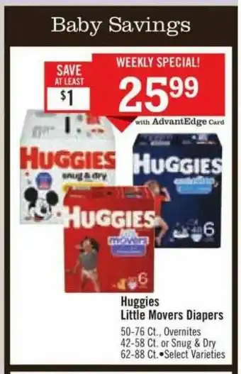 Price Chopper Huggies Little Movers Diapers offer